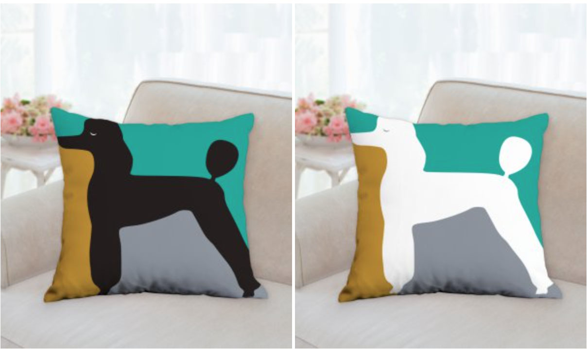 Designer poodle pillows