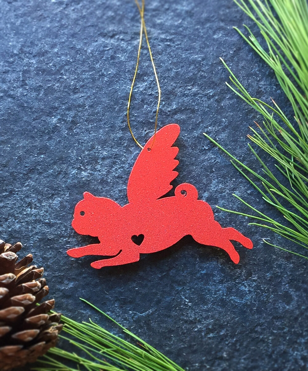 Pug Pet Angel Ornament