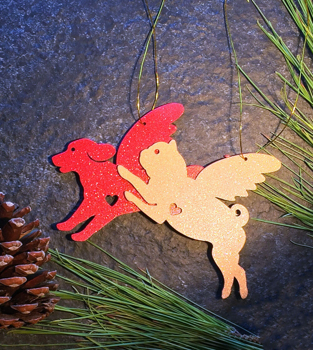 Retriever and Pug Ornament