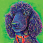 Poodle Custom Painting green