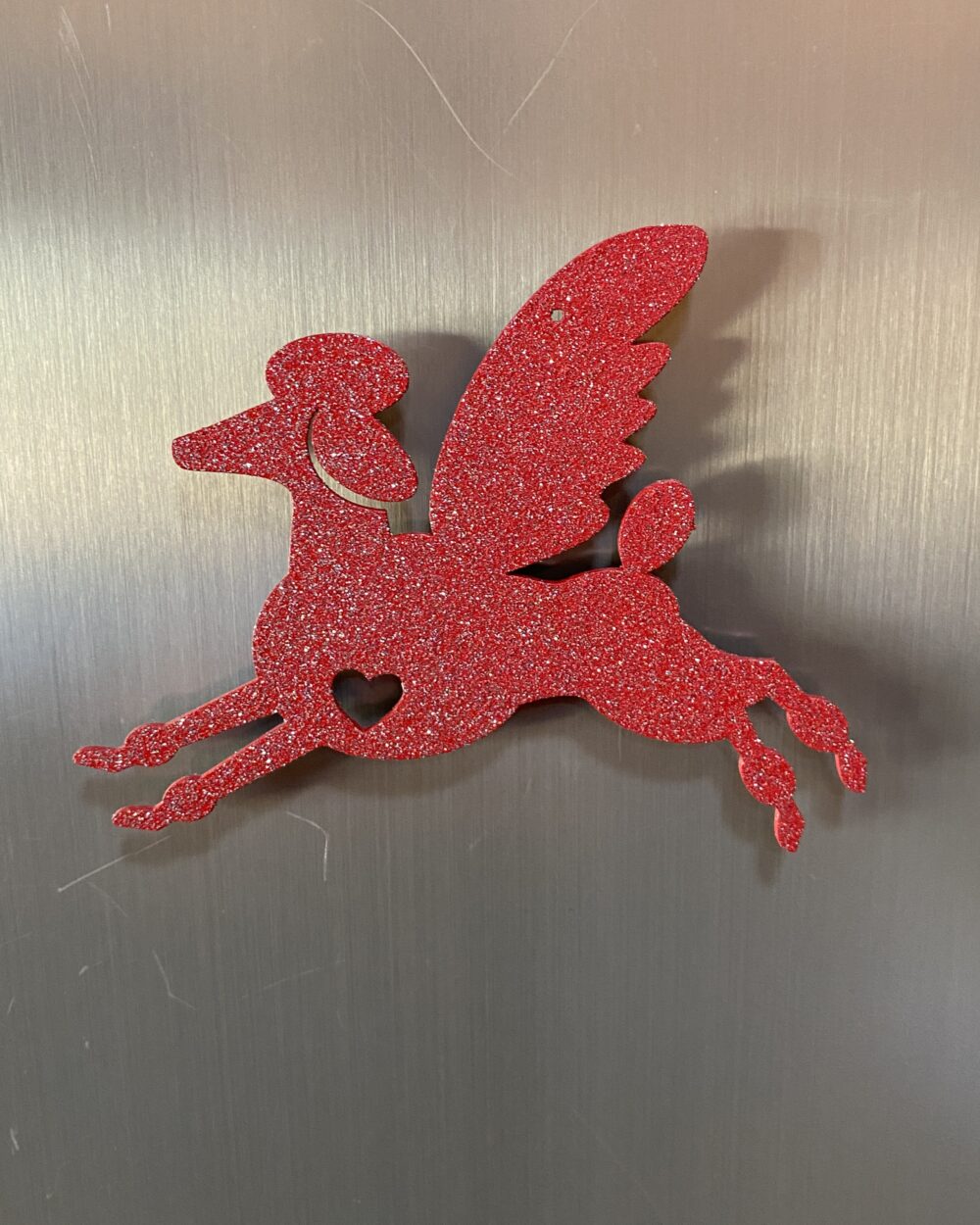 Red sparkle Winged Poodle