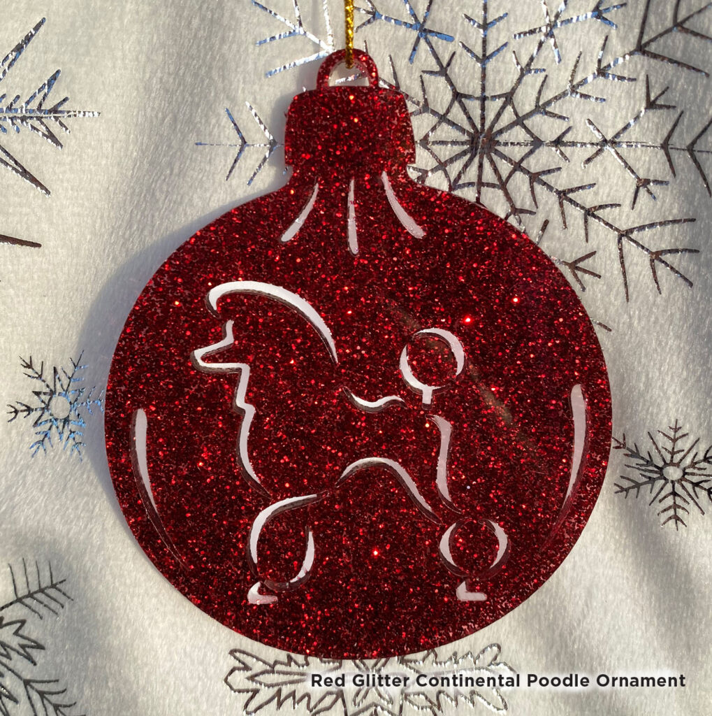 Red Continental Poodle Ornament