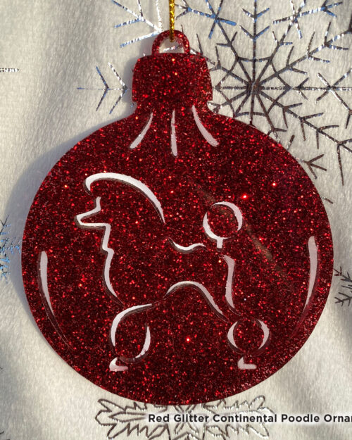 Red Continental Poodle Ornament